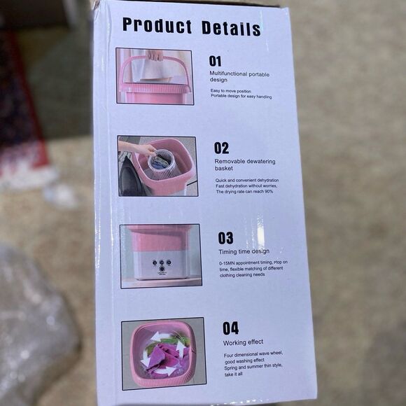 Portable Foldable Mini Washing Machine 6.5L Compact with Spin Dryer NWT 3 Modes - Picture 12 of 12